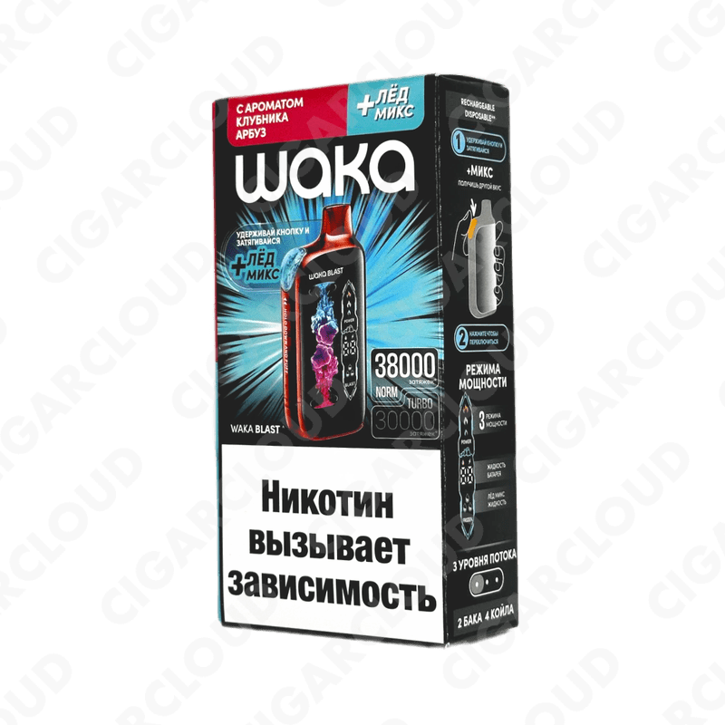 WAKA Blast 38000 Hard - Клубника арбуз + лед микс