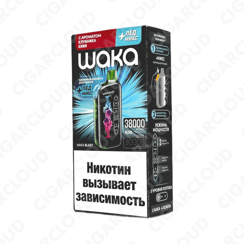 WAKA Blast 38000 Hard - Клубника киви + лед микс