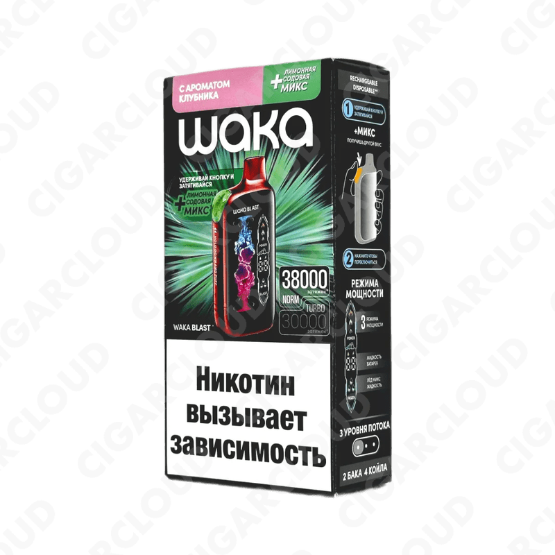 WAKA Blast 38000 Hard - Клубника + лимонная содовая