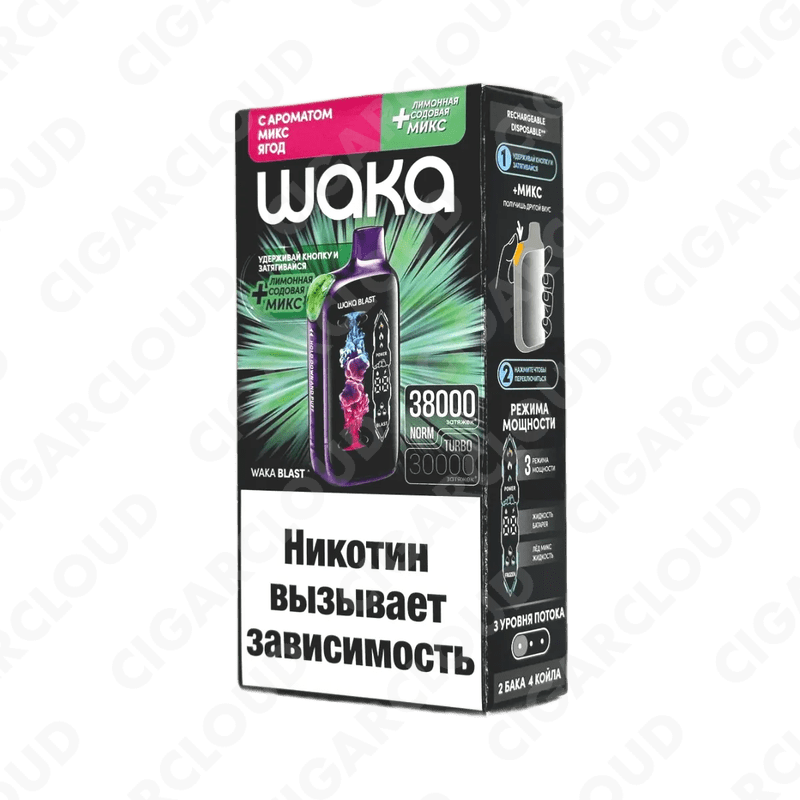 WAKA Blast 38000 Hard - Микс ягод + лимонная содовая