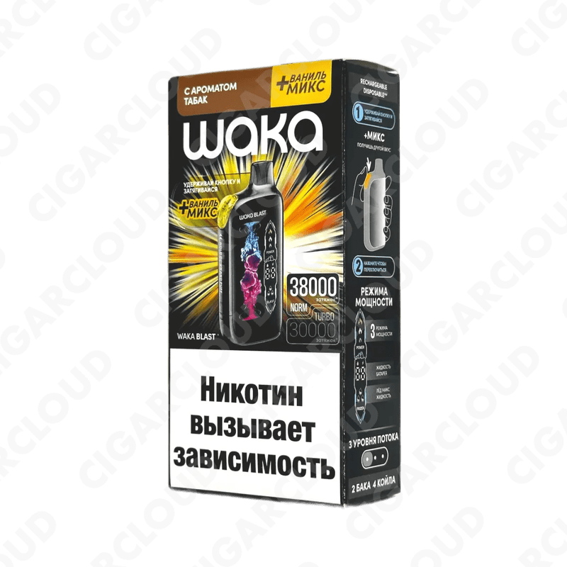 WAKA Blast 38000 Hard - Tабак + ваниль микс