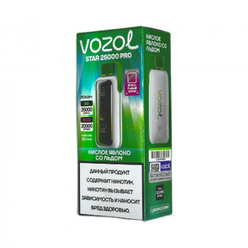 VOZOL Star 26000 Pro - Кислое яблоко со льдом